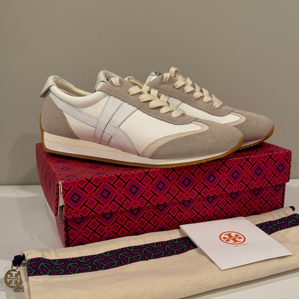 Tory Burch Hank Snow Sneakers White / Beige Sz 8.5 M Women’s Sneakers